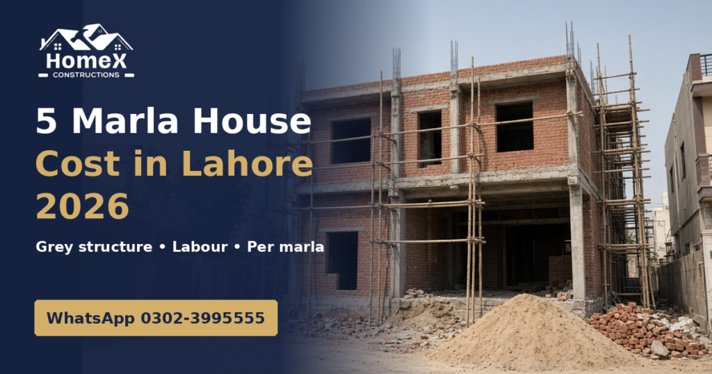 5 marla double story house under construction in Lahore