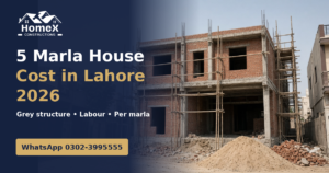 5 marla double story house under construction in Lahore