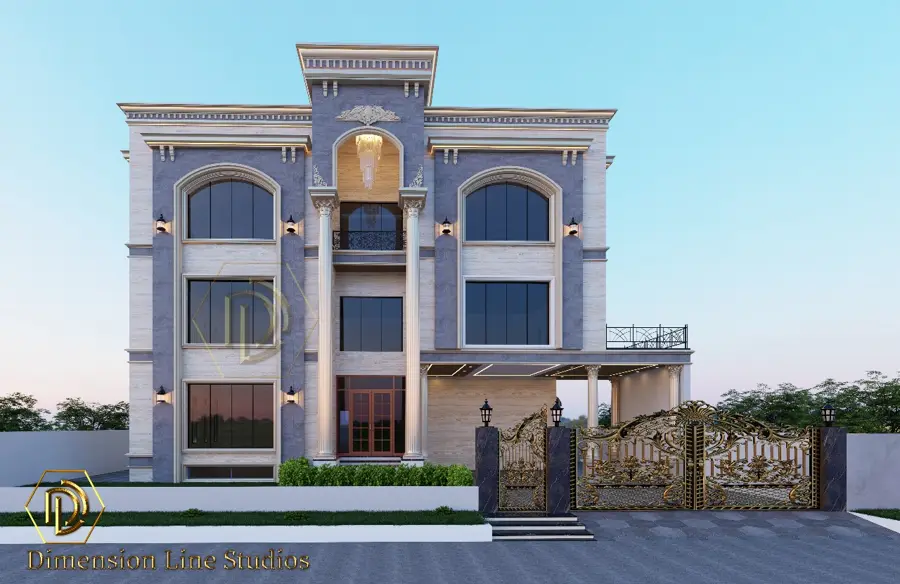 3D design concept: Classical Villa Front
