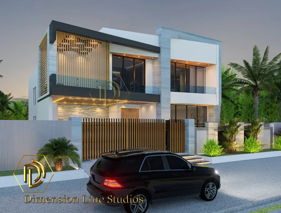 3D design concept: Modern White Wood Slats